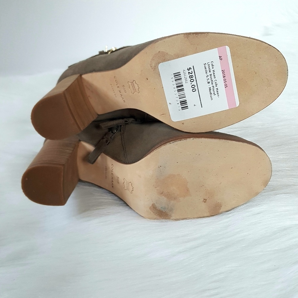 FINAL Cole Haan Ankle Linnie Bootie Morel Suede - Picture 7 of 8